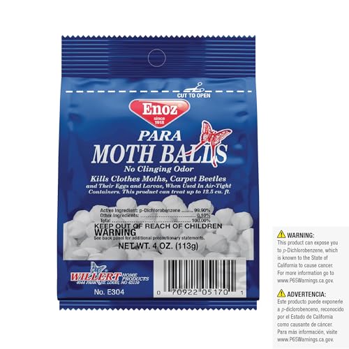 Enoz Para Moth Balls, Kills Clothes Moths and Carpet Beetles, No Clinging Odor, 4 Oz (Pack of 4) - Image 2