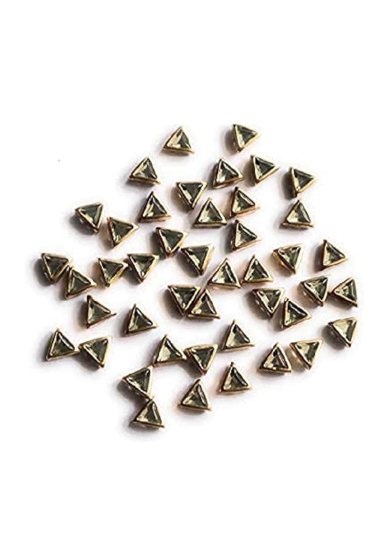 PMW Pmw - Kundan Stones beeds - White Colour - Triangle Shape 3 mm - 500 Pices 
