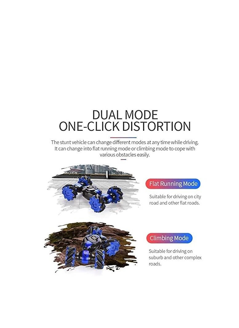TRAMPOLINEPRO - RC Car Stunt Remote Control Car Double Sided Rotating Offroad Remote Control Car 4WD 2.4GHz Twisting Vehicle with Light Music - Image 1