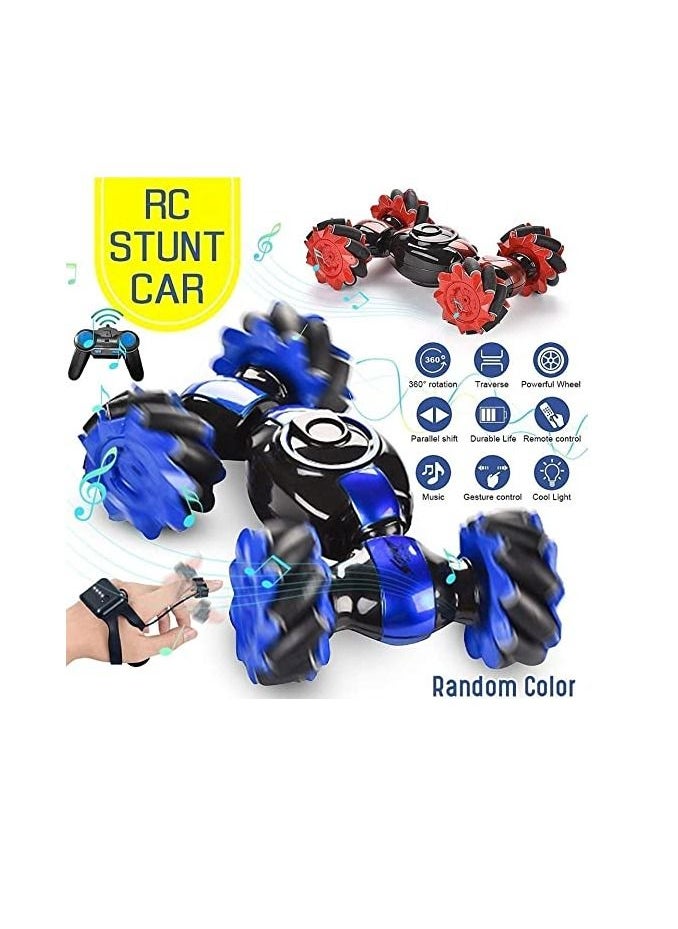 TRAMPOLINEPRO - RC Car Stunt Remote Control Car Double Sided Rotating Offroad Remote Control Car 4WD 2.4GHz Twisting Vehicle with Light Music - Image 1