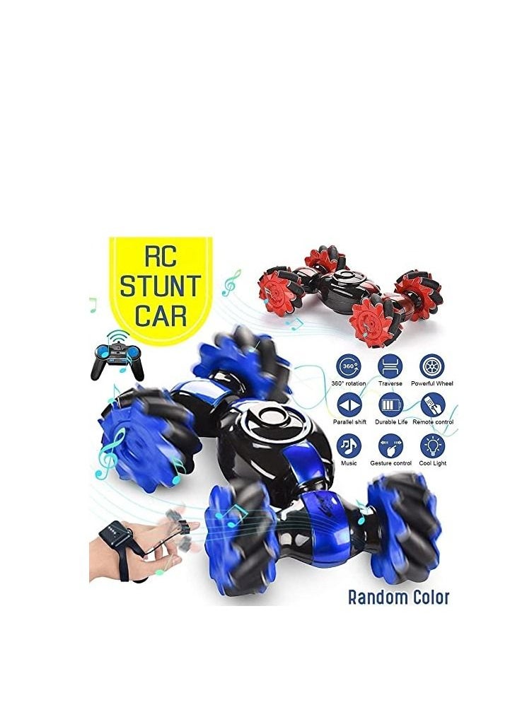 TRAMPOLINEPRO - RC Car Stunt Remote Control Car Double Sided Rotating Offroad Remote Control Car 4WD 2.4GHz Twisting Vehicle with Light Music - Image 1