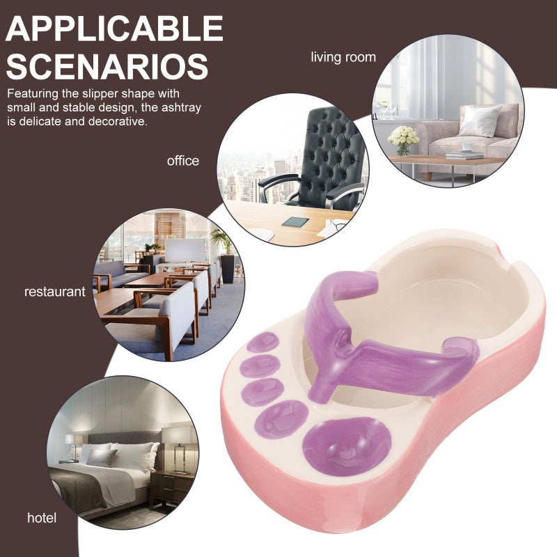 Ceramic Slipper Ashtray Decorative Ash Tray for Tabletop Living Room Desktop Smoke Accessories - Image 4