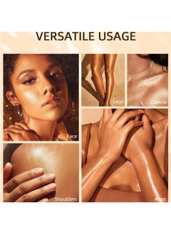 MEICOLY MEICOLY Liquid Body Illuminator,Moisturizing Long Lasting Body Shimmer,Smooth Waterproof Shimmer Body Oil,Glow Body Highlighter Face Body Luminizer,40ml/1.35 fl oz.#02 Rose Gold  - Image 4