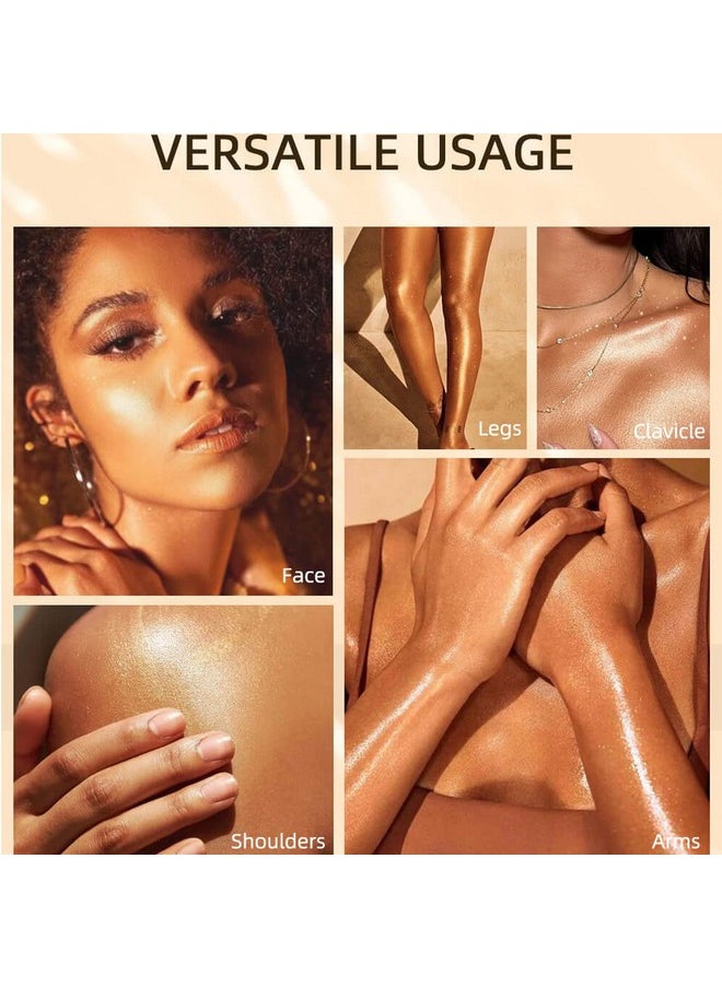 MEICOLY MEICOLY Liquid Body Illuminator,Moisturizing Long Lasting Body Shimmer,Smooth Waterproof Shimmer Body Oil,Glow Body Highlighter Face Body Luminizer,40ml/1.35 fl oz.#02 Rose Gold  - Image 4