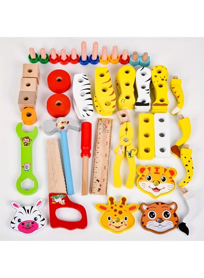 Kids DIY Wooden Engineering Vehicle Building Blocks Set Educational Toy Birthday Gift - Image 5