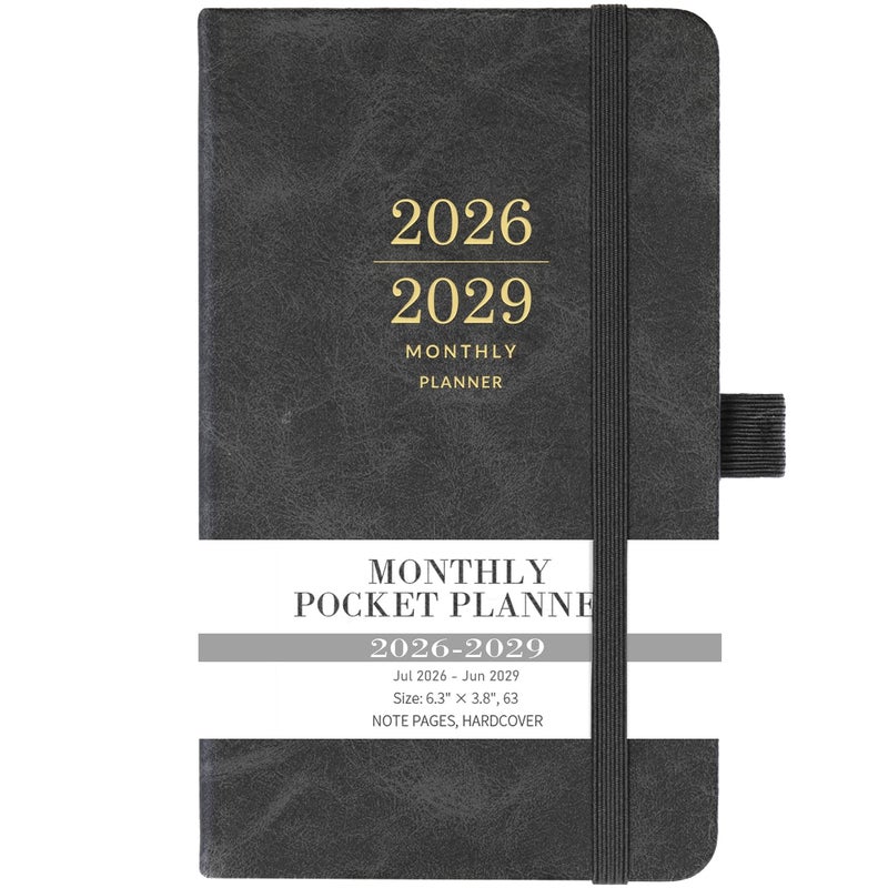 BooQool 20262029 Monthly PlannerCalendar 3 Year Planner with Faux Leather Cover Jul 2026 Dec 2029 Small Pocket Planner for Purse Pen Holder 38 x 63 Inner Pocket 63 Notes Pages - Image 2