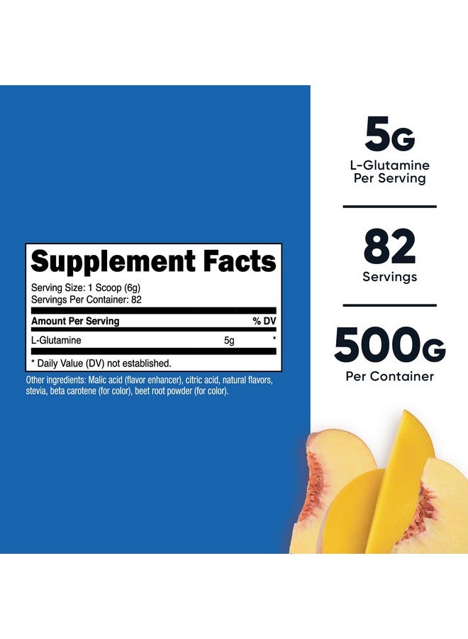 Nutricost L-Glutamine Powder Sweetened with Stevia (500 Grams, Peach Mango) - Supplement for Gut Support, 5 Grams of L-Glutamine Per Serving - Gluten Free, Non-GMO - Image 2