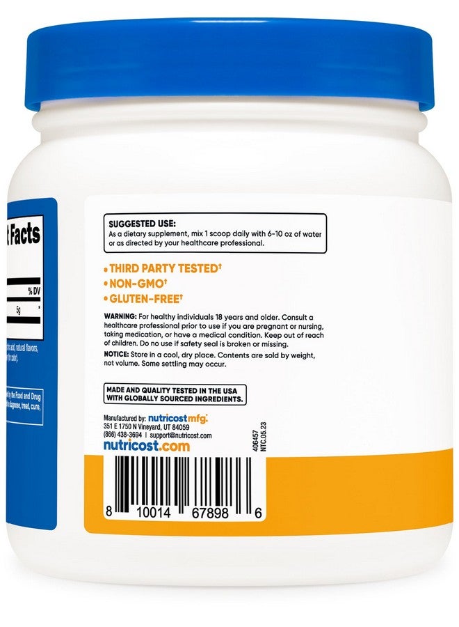 Nutricost L-Glutamine Powder Sweetened with Stevia (500 Grams, Peach Mango) - Supplement for Gut Support, 5 Grams of L-Glutamine Per Serving - Gluten Free, Non-GMO - Image 4