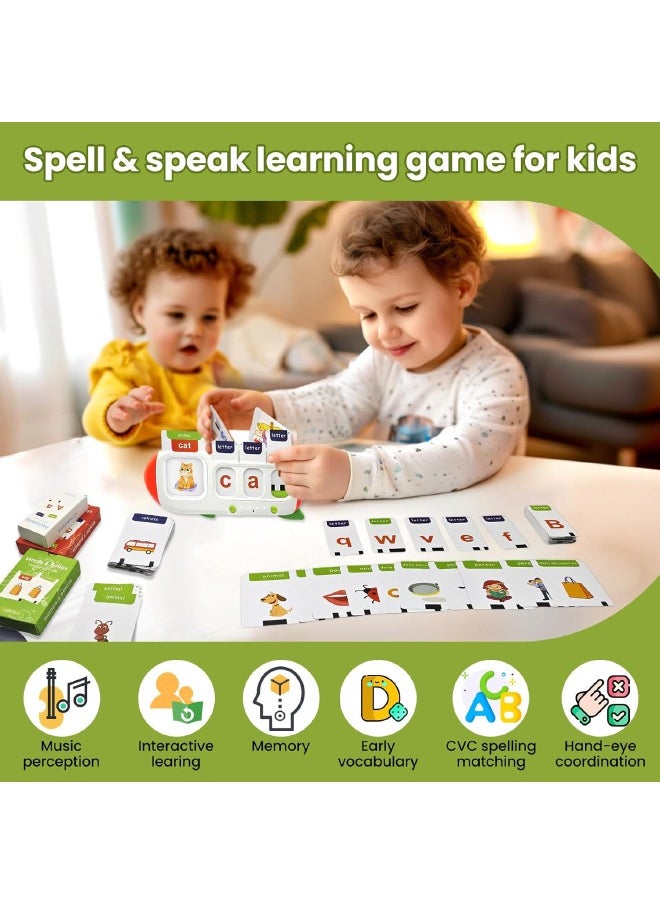 Alphabet Talking Flash Cards for Kids, Words Spelling Games, Teach Kids ABC Letters & Words, Montessori Learning Toys, Combine Words Based on Pictures, for Preschool Boys Girls  - Image 3