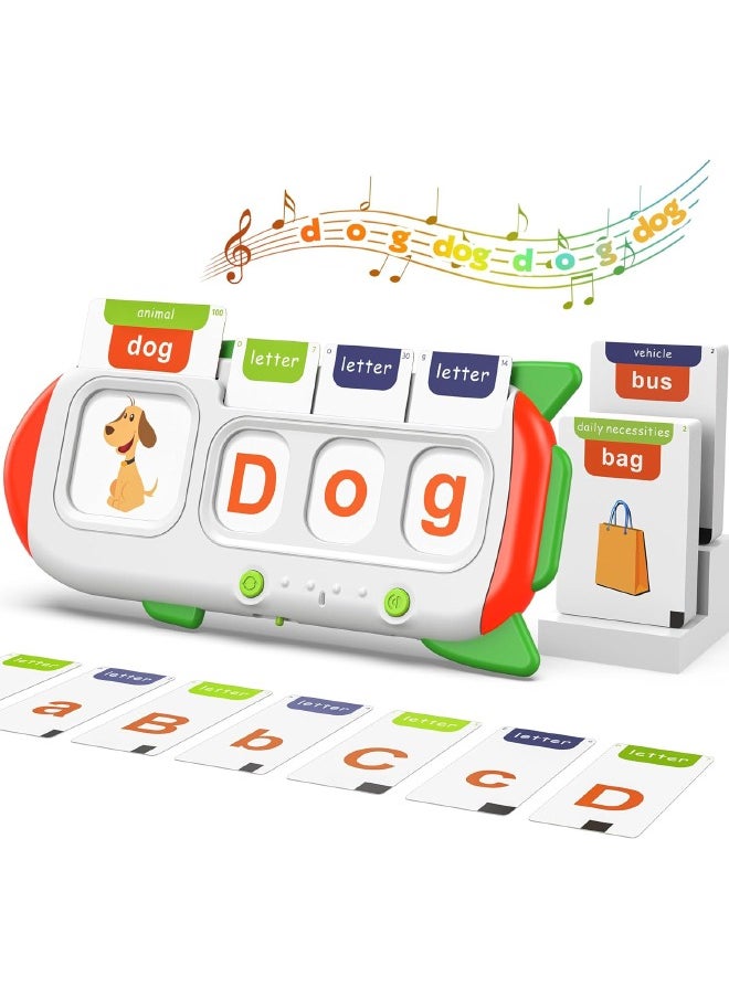 Alphabet Talking Flash Cards for Kids, Words Spelling Games, Teach Kids ABC Letters & Words, Montessori Learning Toys, Combine Words Based on Pictures, for Preschool Boys Girls  - Image 1
