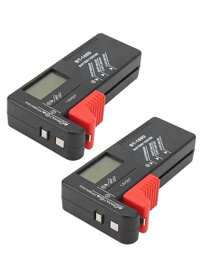 LENND - Quick Sense Digital Battery Tester For AAA /AA/C/D/9V/1.5V, Household Battery Checker Tester For Small Batteries Button Cell (Model: Bt-168D) - Battery Powered, Black - Image 1