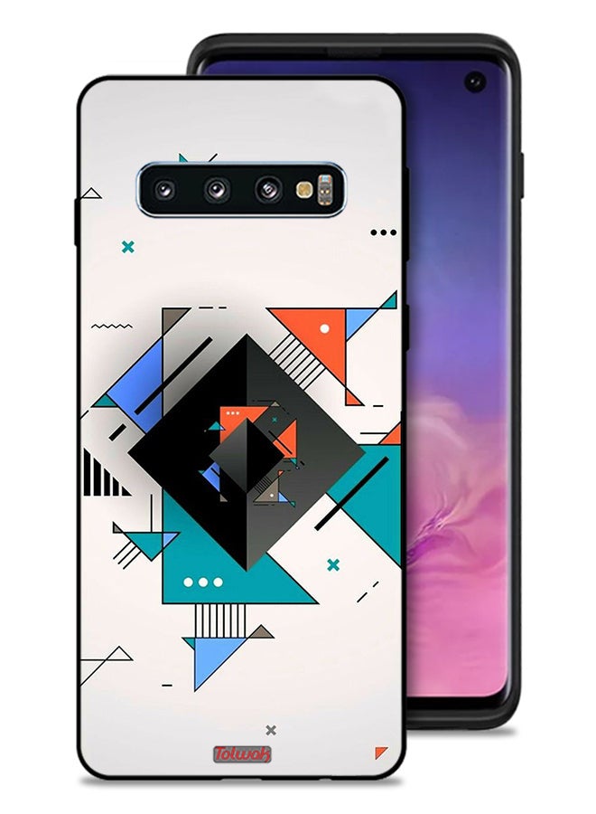 Tolwak Samsung Galaxy S10 Protective Case Cover Square And Triangle Shapes Abstract Pattern - Image 1