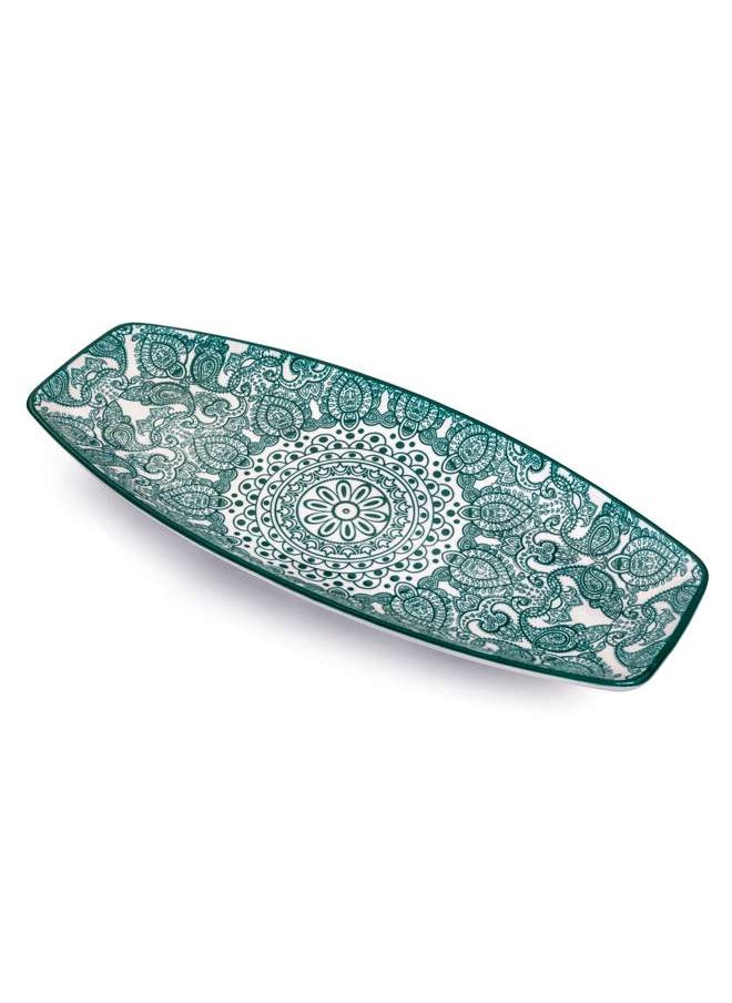 Arabesque Green Boat Shape Plate 14 Inch - pzsku/Z324980B60301B8504B54Z/45/_/1678342214/e06af1c1-a93a-4479-a8d5-210767883992