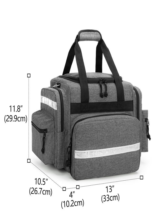 داميرو حقيبة داميرو الطبية الاحترافية فارغة، حقيبة إسعافات أولية للمستجيبين الأوائل مع فواصل قابلة للفصل للرعاية الصحية المنزلية، وفنيي الطوارئ الطبية، وخدمات الطوارئ الطبية، رمادي (الحقيبة فقط) - Image 5