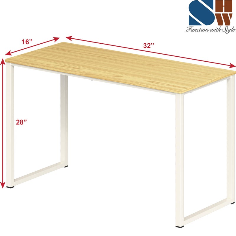 SHW Mission 32-Inch Home Office Computer Desk, Oak - Image 3