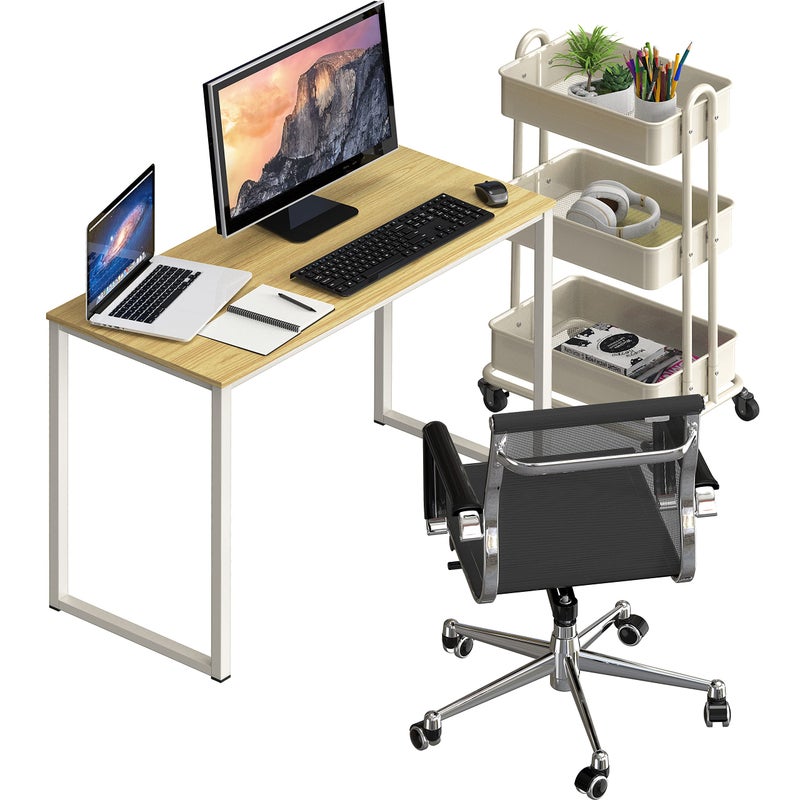 SHW Mission 32-Inch Home Office Computer Desk, Oak - Image 4