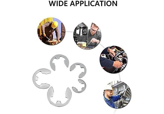 DIY Crafts 10 Size 304 Stainless Steel E-Clip Retaining Snap Opening Ring Circlip Kit 1.5/2 /3/4/5/6/7/8/9/10mm with Plastic Box (240) - Image 4