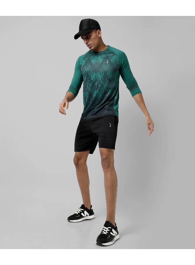 كامبوس سوترا تي شيرت Activewear بقصة عادية ومطبوع باللون الأخضر للرجال