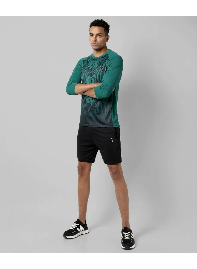 كامبوس سوترا تي شيرت Activewear بقصة عادية ومطبوع باللون الأخضر للرجال