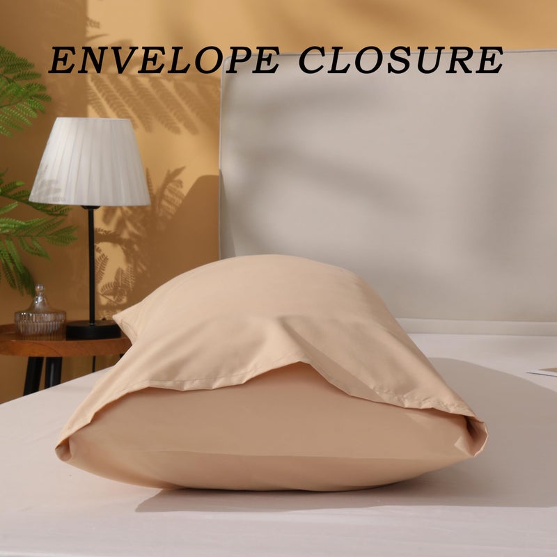 DOWNSTORIA Body Pillow Cover, Ultra Soft Microfiber Long Pillowcase, Envelope Closure Large Pillow Cases 20x54 inch (Beige) - Image 4