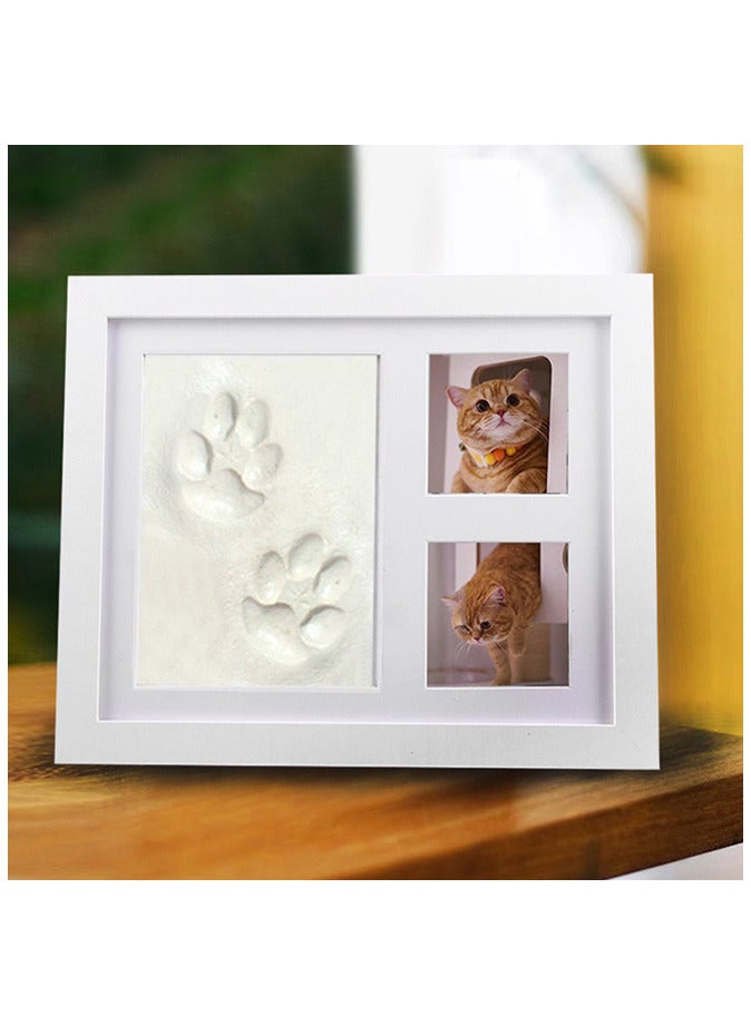 Baby Handprint Frame,Baby Picture Frame with clay， 3 Window No-Fold Square Photo Frame，Keepsake Baby Hand And Foot Print Casting Mold With Photo Frame Memory Kit，Gifts for New Parents - Image 2