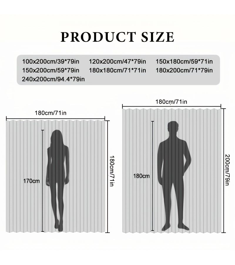 ستارة دش مغناطيسية بيج اللون 100×200 سم، قماش سميك قابل للطي، ديكور منزلي - Image 5