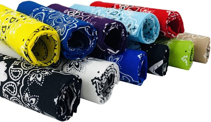 HankieWorld Store Bandanas 3 pack 6 pack 12 pack 22 inch Cotton Paisley Kerchiefs for Men and Women - Image 5