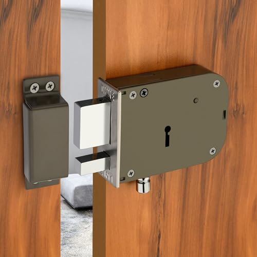 DUKE Door Lock Dyna 2-1 Heavy Main Door Lock with One Solid Hudka and Latch 6 Levers 100mm Double Action Locking with 2 Chrome Finish Keys - Image 1