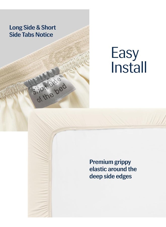 Rest REST Evercool+ Fitted Sheet, Silver Ion Infused Cooling Fitted Sheet with Elastic Bands for Hot Sleepers, Instant Cooling, Smooth, Machine Washable for Fresh and Hygienic Sleep (Snow Ivory, Full)  - Image 3