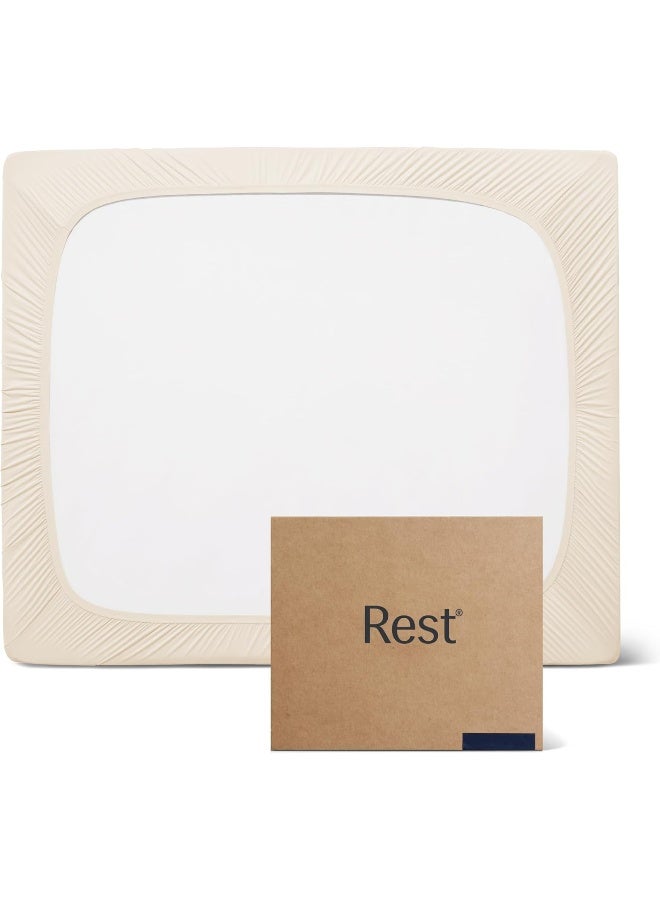 Rest REST Evercool+ Fitted Sheet, Silver Ion Infused Cooling Fitted Sheet with Elastic Bands for Hot Sleepers, Instant Cooling, Smooth, Machine Washable for Fresh and Hygienic Sleep (Snow Ivory, Full)  - Image 1