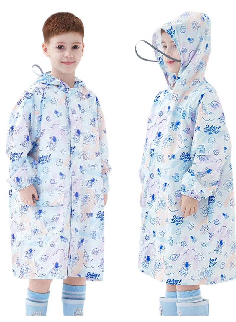 Excefore Kids Waterproof Rain Coat, EVA Portable Rain Poncho, for Girls Boys Toddler Rainwear Rain Jacket Cape, Reusable Children Raincoat, for Outdoor Climbing Cycling Hiking Camping, L Size - Image 1