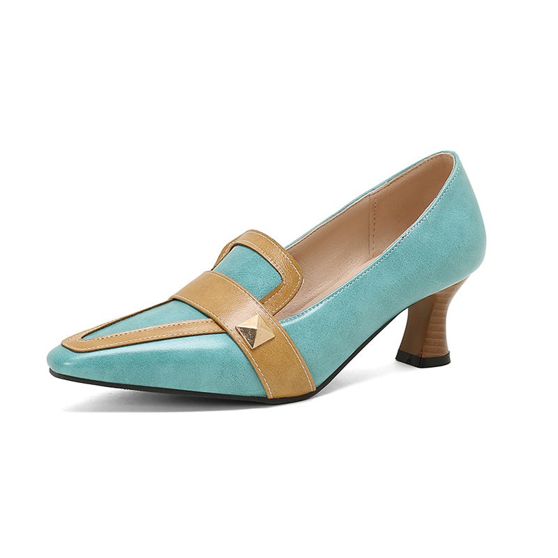 Spring 2024 Fashion Mid-Heel Pointed 32-50 Super Plus Size Wish Foot Set Color Women'S Shoes - Image 1