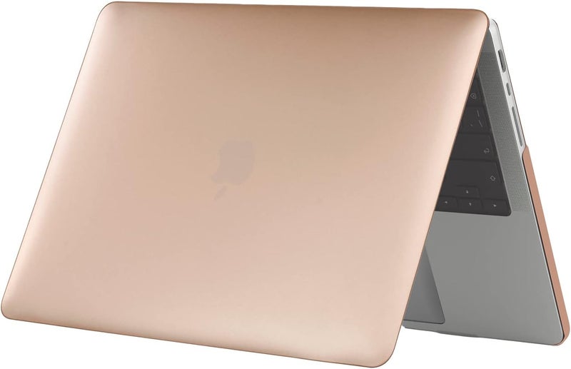 سيفن لاين متوافق مع حافظة Macbook Pro 16 بوصة 2024 2023 2022 2021 غطاء بلاستيكي صلب لـ Mac Pro 16 بوصة جديد M4 M3 M2 M1 موديل A2780 A2485 A2991 A3403 وغطاء واقي للوحة مفاتيح TPU، ذهبي - Image 4