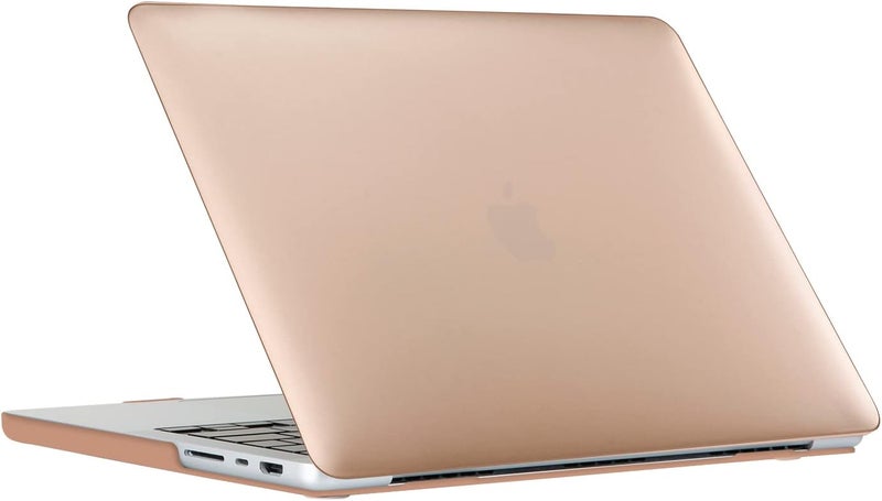سيفن لاين متوافق مع حافظة Macbook Pro 16 بوصة 2024 2023 2022 2021 غطاء بلاستيكي صلب لـ Mac Pro 16 بوصة جديد M4 M3 M2 M1 موديل A2780 A2485 A2991 A3403 وغطاء واقي للوحة مفاتيح TPU، ذهبي - Image 5