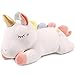 ARELUX 24in Cute White Giant Stuffed Unicorn Plush Soft Animal Hugging Pillow Big Body Plushie Large Unicorn Room Decor - Image 4