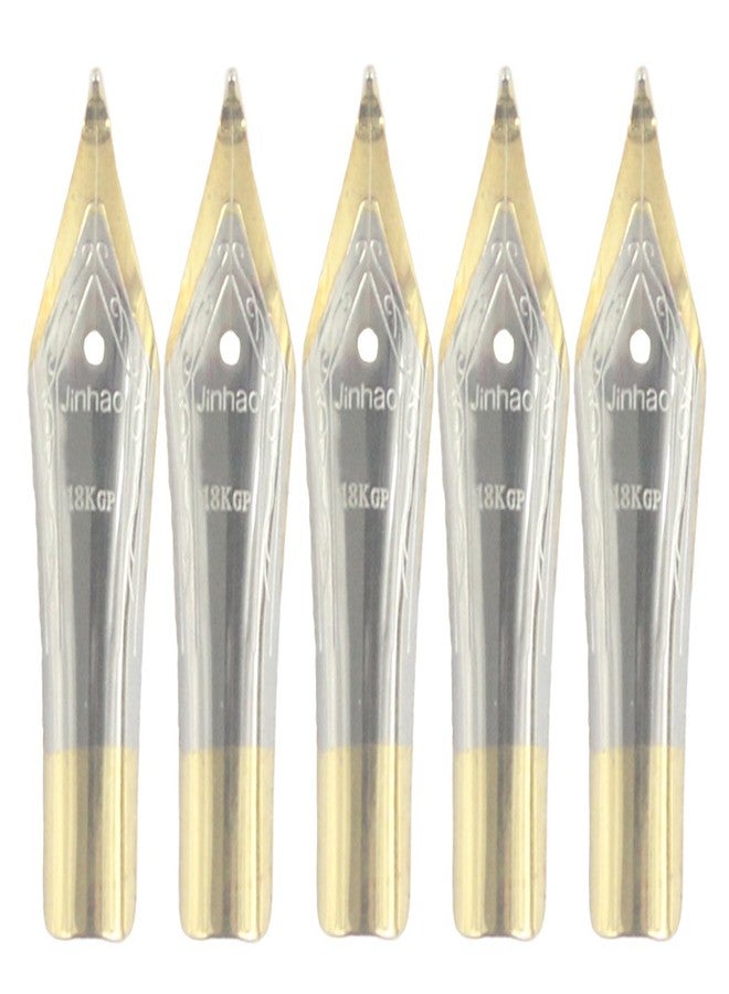 Gullor 5PCS Fountain Pen Nibs Fit Jinhao 250/301/500/5099/8802/9009/5000, Gold, Bent Nib - Image 1