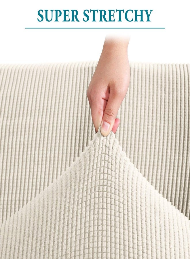 Flamingo P High Stretch Sofa Slipcover Non Slip Couch Cover for 3 Cushion Couch Washable Pet Furniture Protector Covers with Elastic Bottom, Thick Jacquard Fabric (Large, Biscotti Beige) - Image 3