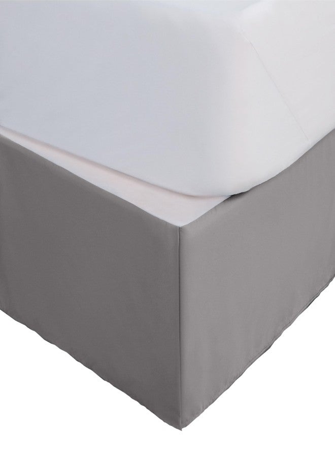 Martex King Size Inverted Pleat Bedskirt - 15” Drop - Pleated Bed Skirt - Hotel Luxury Style - Easy Care - Microfiber Bed Skirt | Gray - Image 1