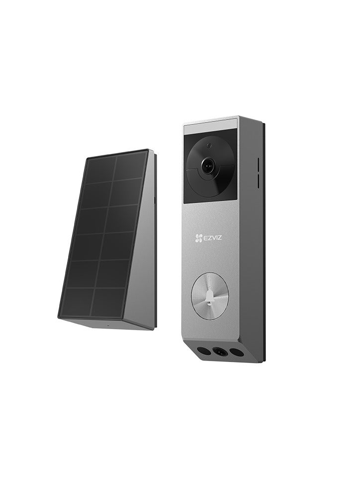 EZVIZ EP3x Pro 2K Dual-Lens Battery-Powered Video Doorbell with 1080p Bottom Camera, Solar Panel, AI Human & Package Detection, 32GB eMMC Storage, Color Night Vision, Two-Way Talk, Tamper Alarm, Smart Integration with Google Assistant & Alexa, Weatherproof | CS-EP3x Pro - Image 1