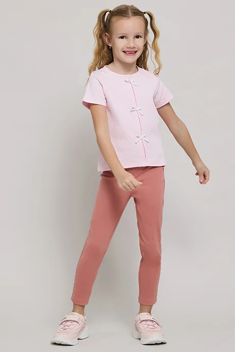 R&b Ribbed Top with Crew Neck and Short Sleeves
