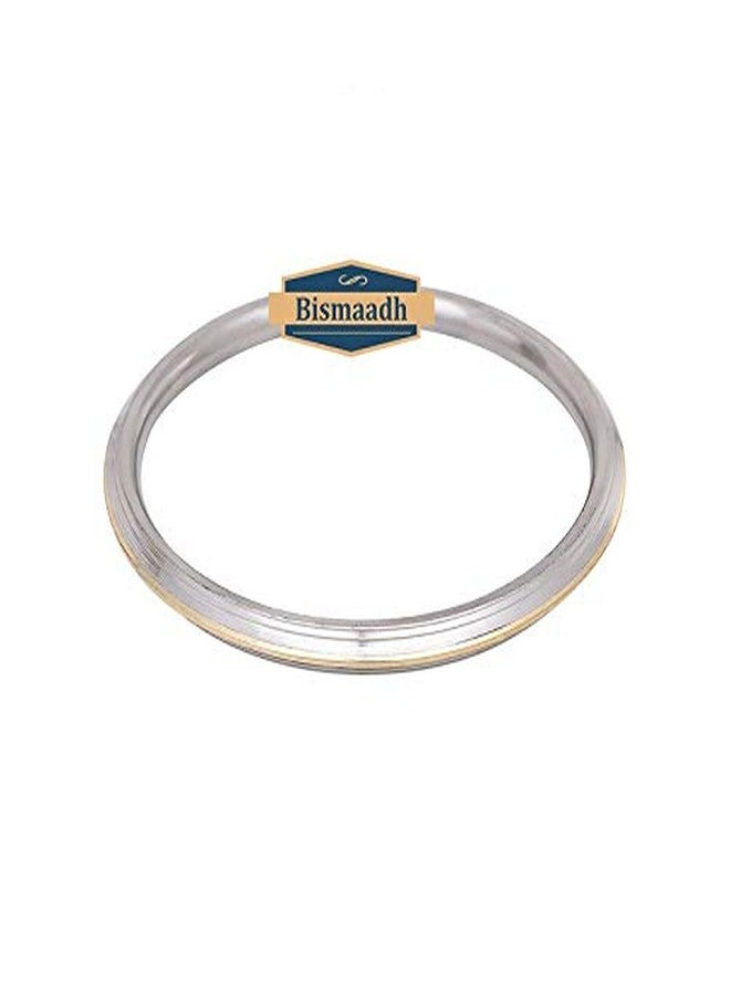 BISMAADH Sikh Punjabi Brass Line Kada Stainless Steel Bracelet For Men & Women 7mm Thickness, 6.7cm - Image 3