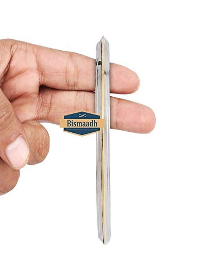 BISMAADH Sikh Punjabi Brass Line Kada Stainless Steel Bracelet For Men & Women 7mm Thickness, 6.7cm - Image 2