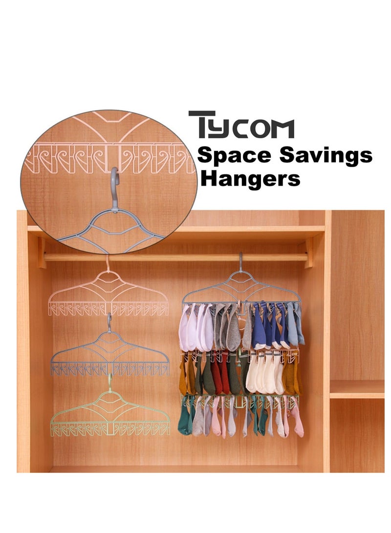 TYCOM Plastic Laundry Dryer Hanger Clips, Perfect for Socks, Underwear, Modern Nappies, Baby and Small Clothes, Durable Sturdy Grip Slip Resistant Drying Clothesline Pegs - Gray - Image 3