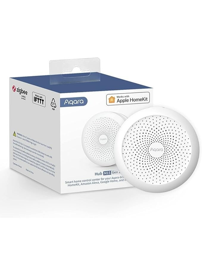 Aqara Hub M1S Gen 2, Wireless Smart Home Bridge for Alarm System (2.4 GHz Wi-Fi Required), Home Automation, Remote Monitor and Control, Supports, Google Assistant, HomeKit and IFTTT - Image 1