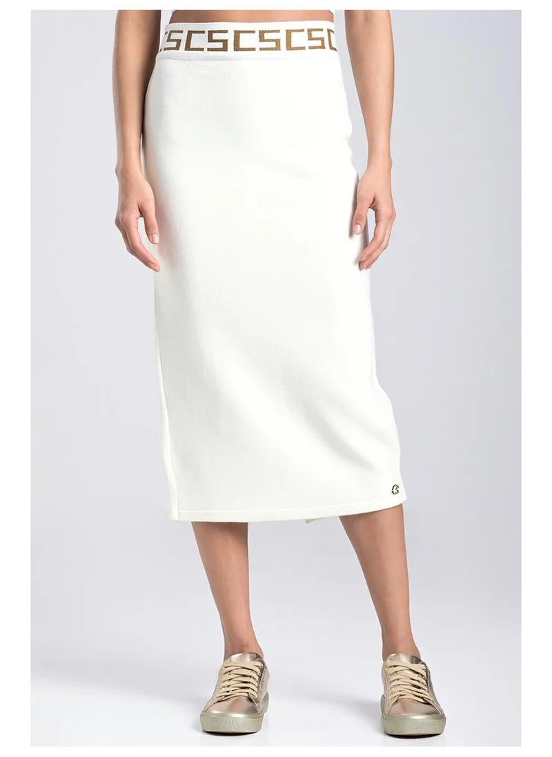 Midi Knit Skirt CS Jacquard Off-white