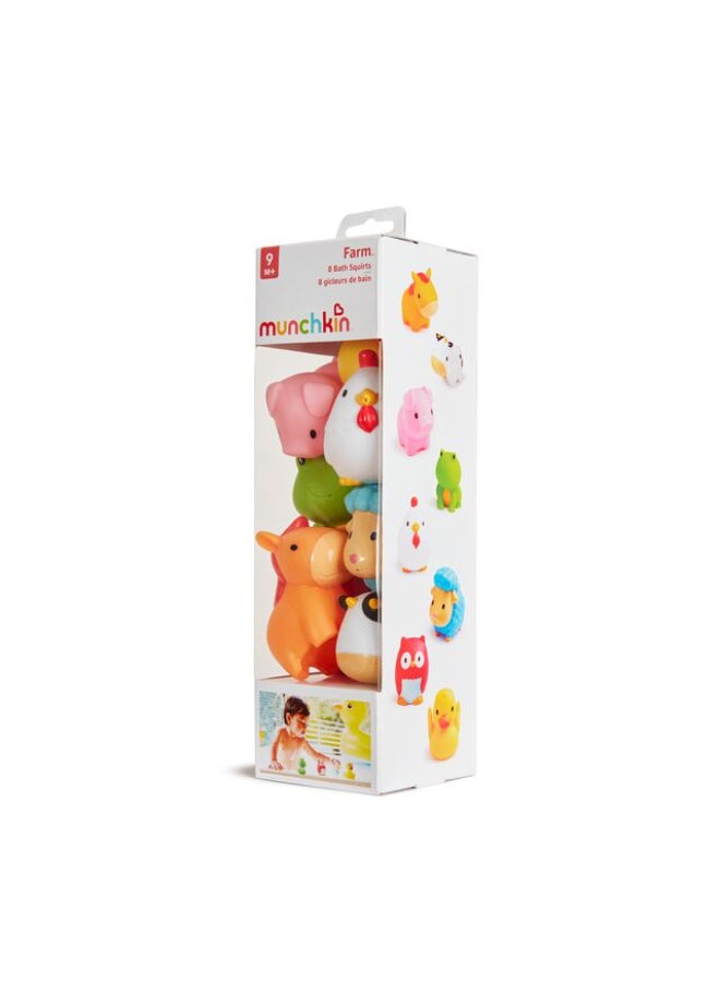 مونشكين Munchkin Farm Squirters 8 Pack Baby Bath Toys with Floating Animal Water Squirters for Sensory Play - Image 3