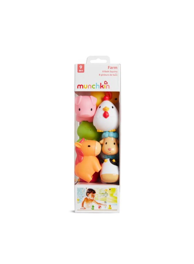 مونشكين Munchkin Farm Squirters 8 Pack Baby Bath Toys with Floating Animal Water Squirters for Sensory Play - Image 2