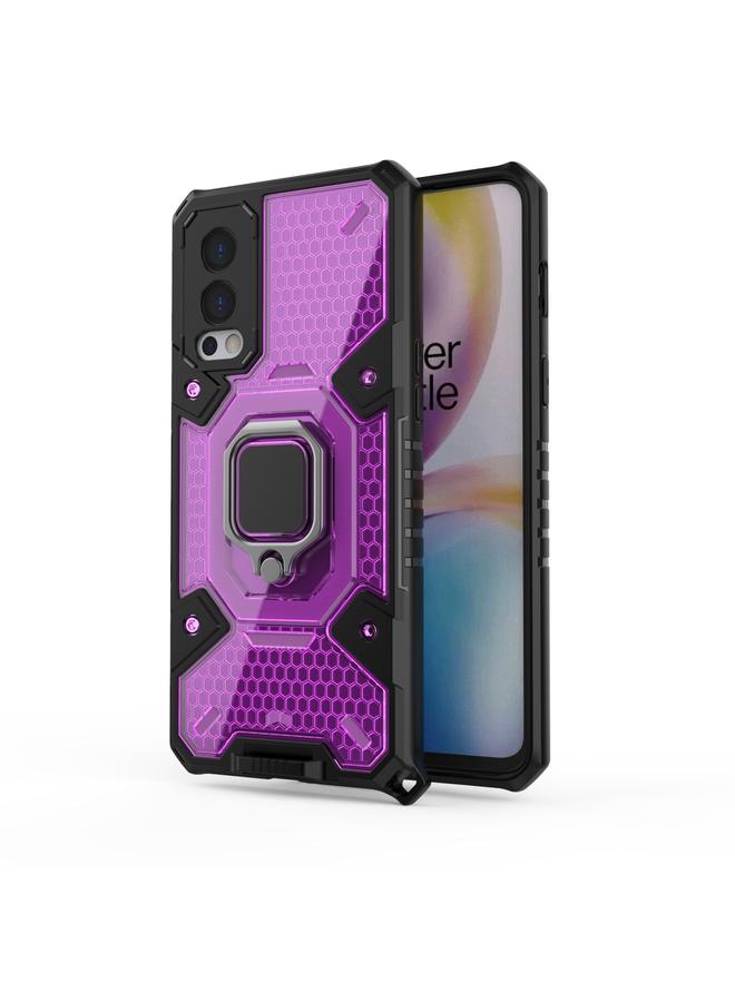 اس-توب جراب لهاتف OnePlus Nord 2 5G Space PC+TPU مقاوم للصدمات مع حامل حلقي - Image 1