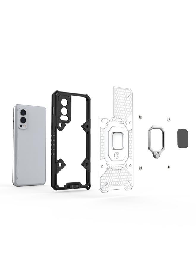 اس-توب جراب لهاتف OnePlus Nord 2 5G Space PC+TPU مقاوم للصدمات مع حامل حلقي - Image 3