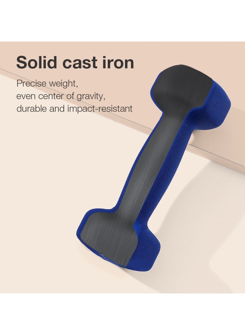 Agnite ER082 Neoprene Dumbbell  1.5Kg 1 piece , Solid Cast Iron Hand Weights With Non-Slip Grip, Hexagonal Design For Home Workouts, Strength Training & Fitness, Blue Color. - Image 4